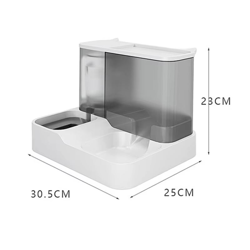 OUZEY Automatic Feeder Cat Dog Food Bowl with Water Fountain Pet Items Large Capacity Raised Stand Dish Bowl for Cat Drinker