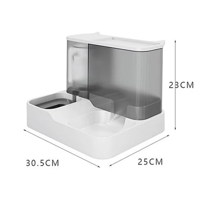 OUZEY Automatic Feeder Cat Dog Food Bowl with Water Fountain Pet Items Large Capacity Raised Stand Dish Bowl for Cat Drinker