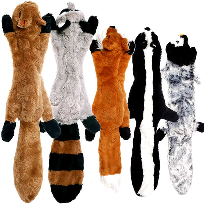 Funny Simulated Animal No Stuffing Dog Toy with Squeakers Durable Stuffingless Plush Squeaky Dog Chew Toy Crinkle Pet Squeak Toy